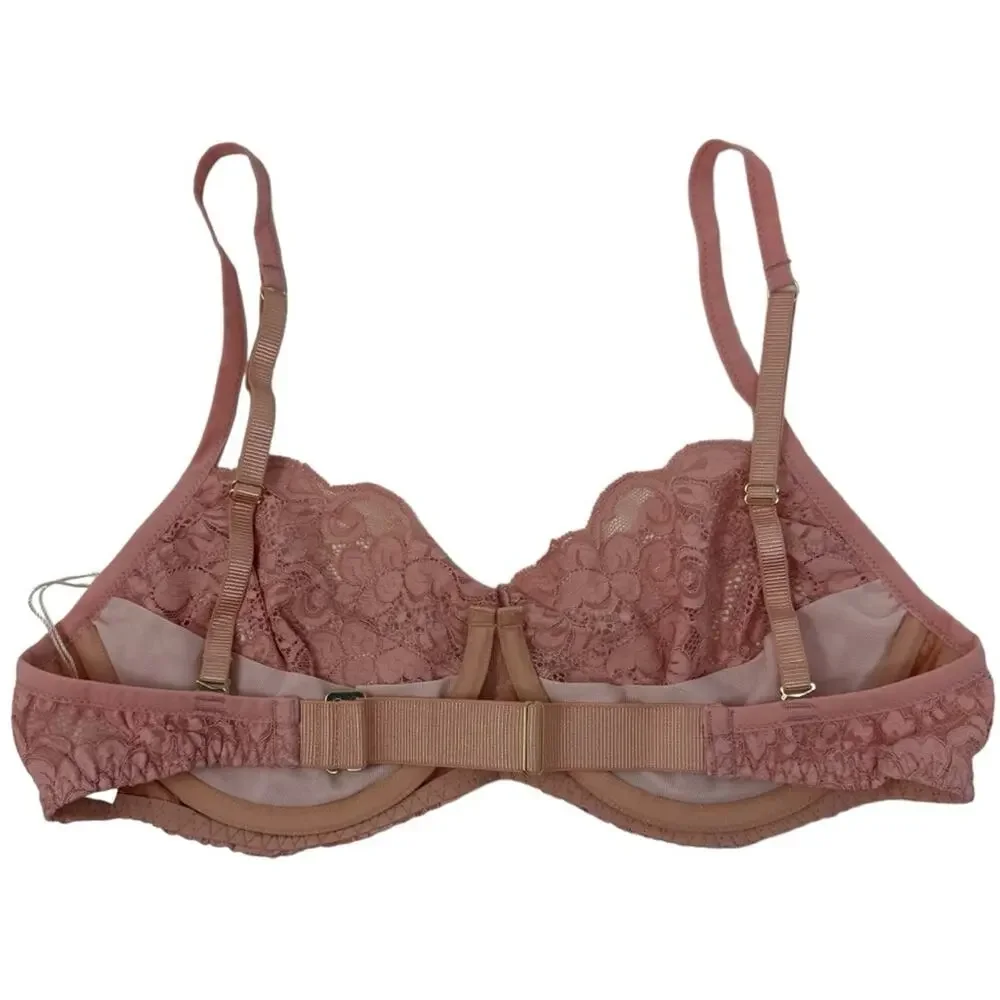 We Are HAH‎ Hook Up Balconette Bra Size DD Band 32-40 Lace Dusty Rose Underwire